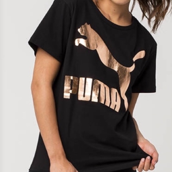 gold puma shirt